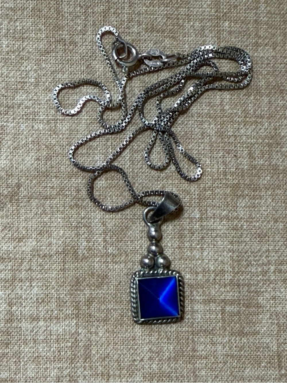 Lapis Lazuli Necklace Pendant With 956 Mexico Sterling Silver Necklace